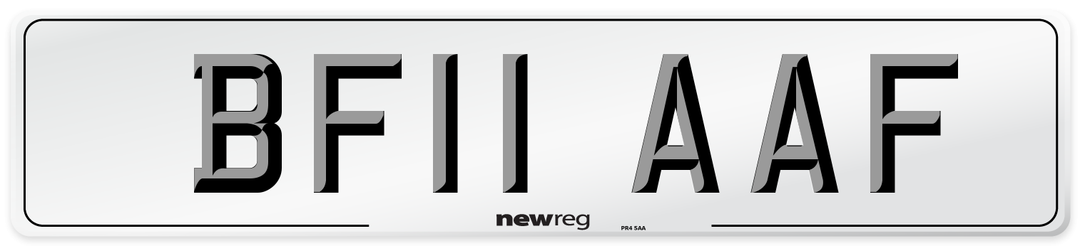 BF11 AAF Number Plate from New Reg